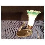 Frog lamp with glass shade
