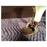 Frog lamp with glass shade
