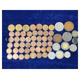 Lot of 58 Foreign Coins - Some Silver - See description for more info
