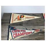 4 - Vintage Baseball Pennants - 3 Minnesota Twins and 1 Aberdeen Pheasants Baseball Club