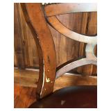 Set of 4 swivel bar stools with leather seat and back - Smoke Free