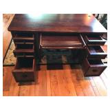 Solid wood desk with 6 drawers and 1 slide out tray. (smoke free) with 4 keys