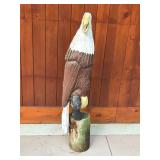 Chainsaw carving of an eagle
