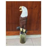 Chainsaw carving of an eagle