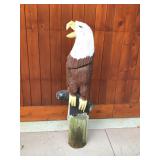 Chainsaw carving of an eagle