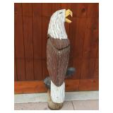 Chainsaw carving of an eagle