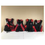 Lot of 4 life jackets - See description