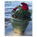 Large flowerpot with flowers