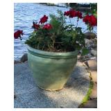 Large flowerpot with flowers