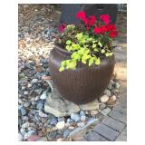 Large flowerpot with flowers