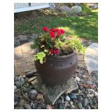 Large flowerpot with flowers