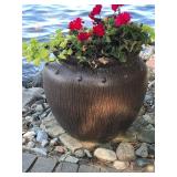 Large flowerpot with flowers