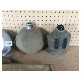 Vintage cub scouts travel bag with canteen and mess kitwith utensils