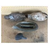 3 Hand carved wood decoys