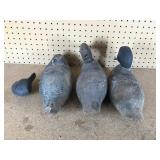 3 Hand carved wood decoys
