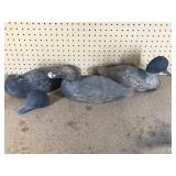 3 Hand carved wood decoys
