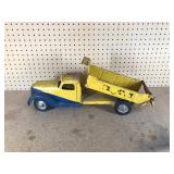 Vintage Buddy L toys - sand loader and pressed steel dump truck