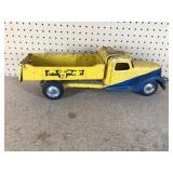 Vintage Buddy L toys - sand loader and pressed steel dump truck