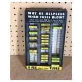 Vintage Buss glass fuse stand with fuses