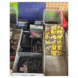 Large lot of hardware and Wards Master Quality hardware metal box and more