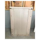 Rubbermaid hard plastic storage container with 2 shelves