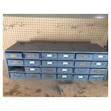 23 Drawer metal hardware cabinet full of hardware