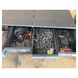 23 Drawer metal hardware cabinet full of hardware