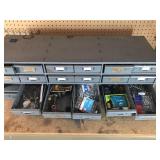 23 Drawer metal hardware cabinet full of hardware