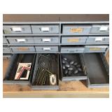 23 Drawer metal hardware cabinet full of hardware