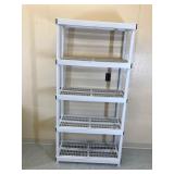 Heavy duty 5 tier plastic shelf