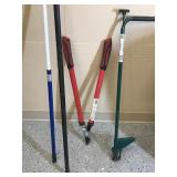 Rubber-maid 44 gal. trash cans, the weed hound, Vigaro branch cutter and more
