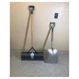 2 snow shovels