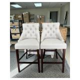 Safavieh Eleni Tufted Wing Back Bar Stool (Set of 2) - MSRP $545