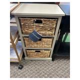 Safavieh Halle 3 Wicker Basket Storage Side Table - MSRP $239