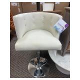 Safavieh Couture Zanya Adjustable Boucle Barstool Ivory Silver - MSRP $292.80