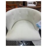 Safavieh Couture Zanya Adjustable Boucle Barstool Ivory Silver - MSRP $292.80