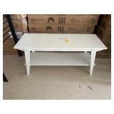 NEW - Walker Edison Minimalist White Bench with Shelf - MSRP - $195