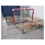 MYLEC HOCKEY NET AND STICKS