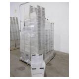 A PALLET OF PLASTIC TOTES