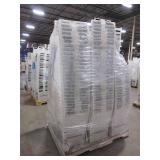 A PALLET OF PLASTIC TOTES