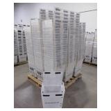 A PALLET OF PLASTIC TOTES