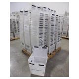 A PALLET OF PLASTIC TOTES
