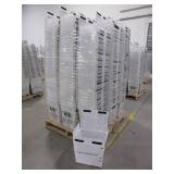 A PALLET OF PLASTIC TOTES
