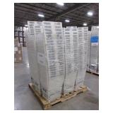 A PALLET OF PLASTIC TOTES