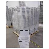 A PALLET OF PLASTIC TOTES