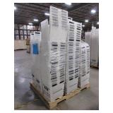 A PALLET OF PLASTIC TOTES