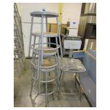 METAL STOOLS AND CHAIR