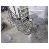 ADJUSTABLE HEIGHT METAL STOOLS, STOOL BASES, REPLACEMENT SEAT