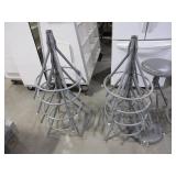 ADJUSTABLE HEIGHT METAL STOOLS, STOOL BASES, REPLACEMENT SEAT