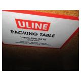 U-LINE PACKING TABLES WITH WOODEN HUTCH TOPS